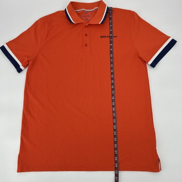 Men's BMW Golfsport‎ Short Sleeve Polo Shirt Orange XXL - Picture 6 of 9